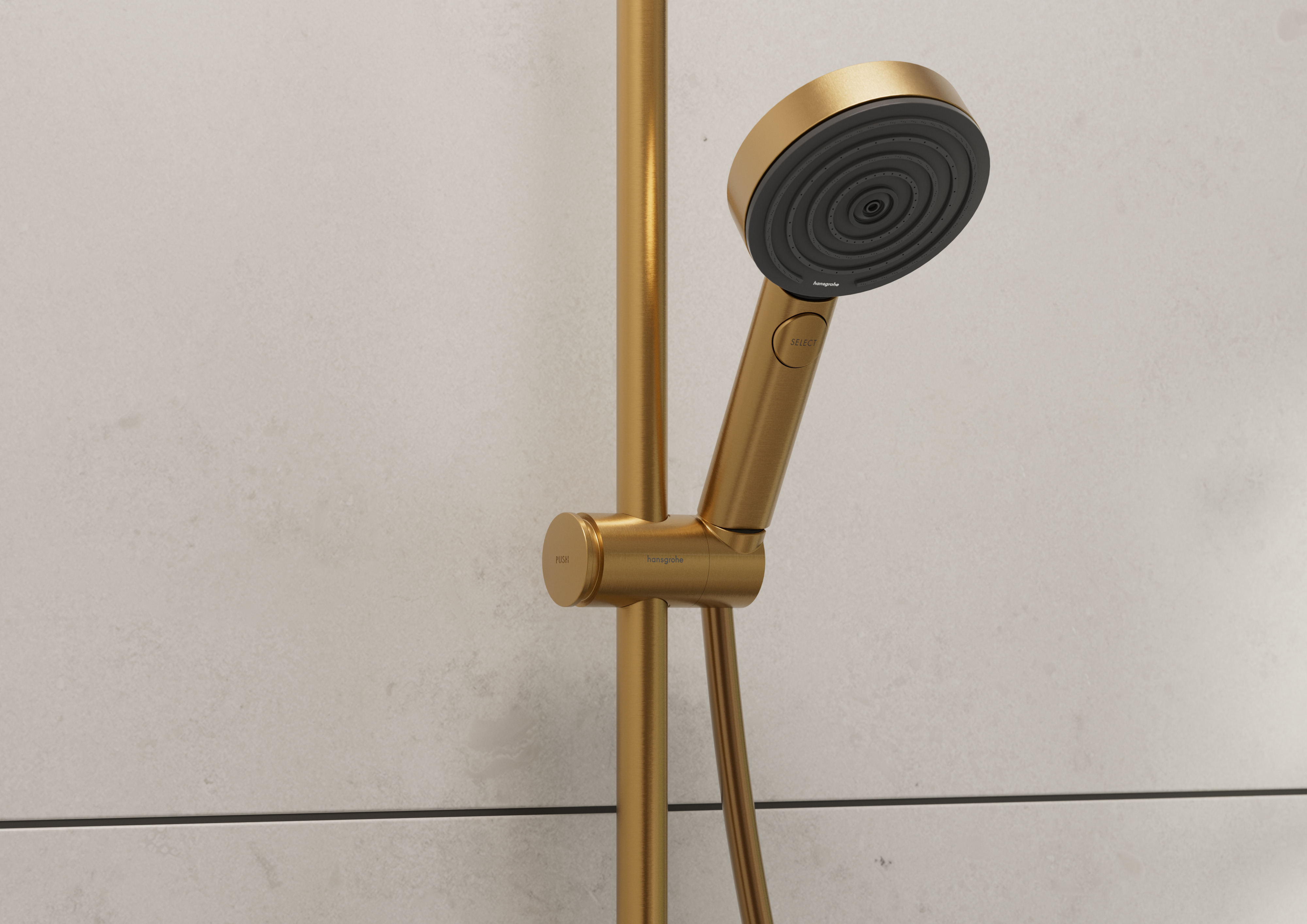 Close-up: Bruserstang Pulsify S 65 cm med Push bruserholder og bruserslange 1