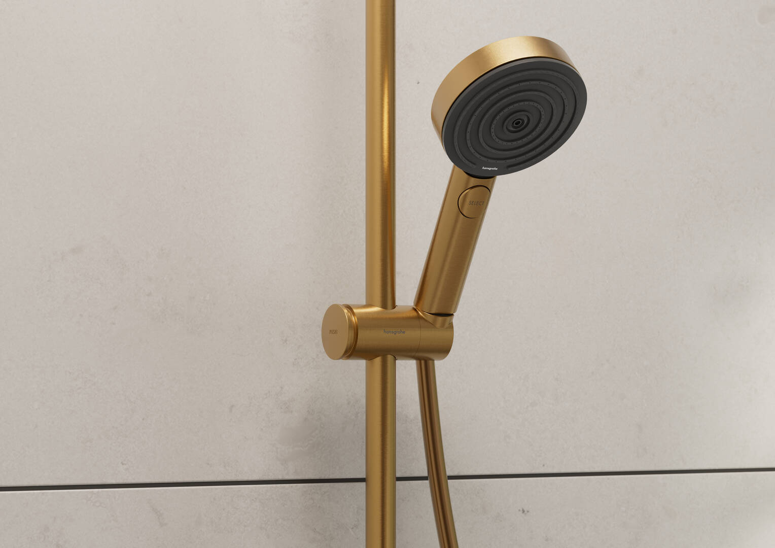 Close-up: Bruserstang Pulsify S 65 cm med Push bruserholder og bruserslange 1