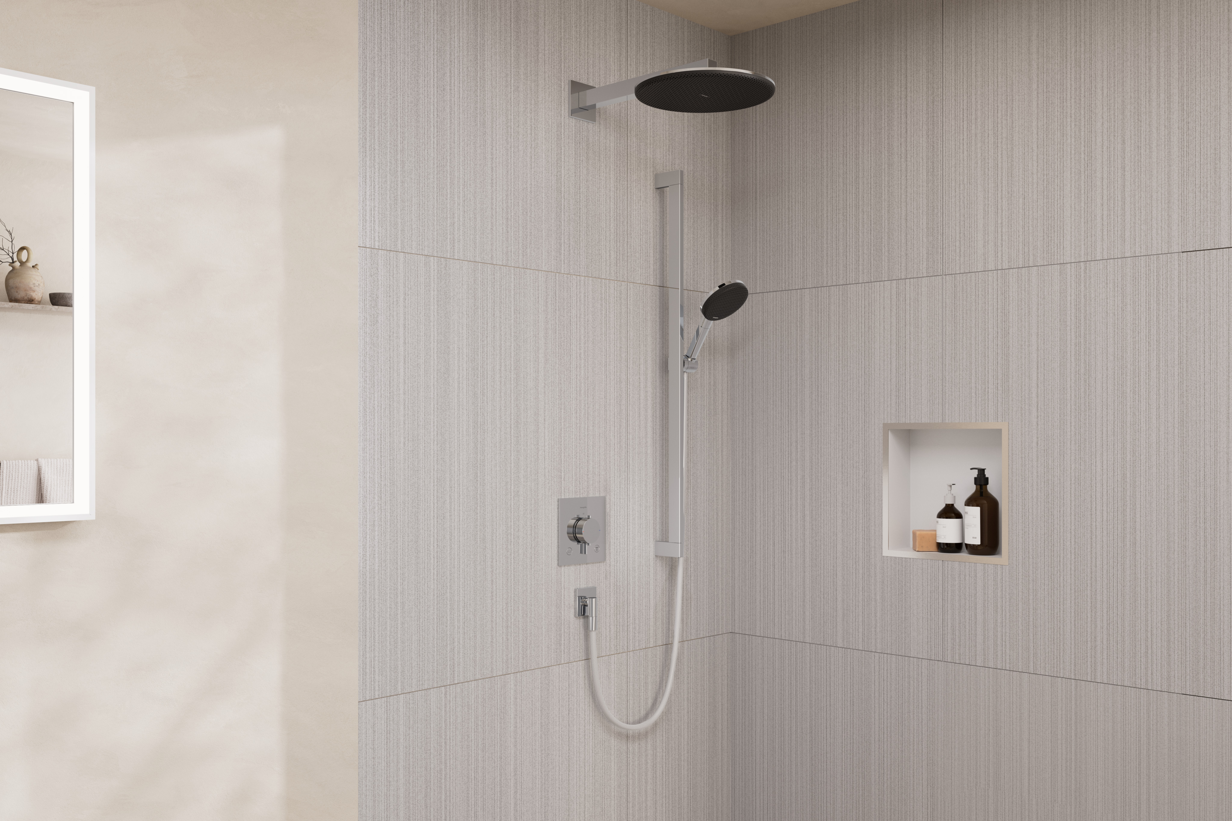 Fermer : Ensemble de douche encastrée thermostatique Raindance Alive S / Ecostat Comfort E 1