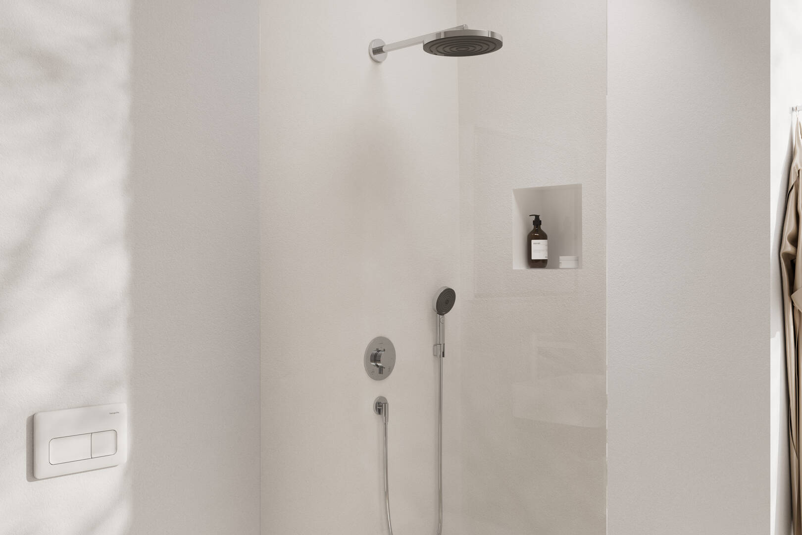 Close-up: Design ShowerSet 260 1jet with Ecostat Comfort S and basic set iBox universal 2 1