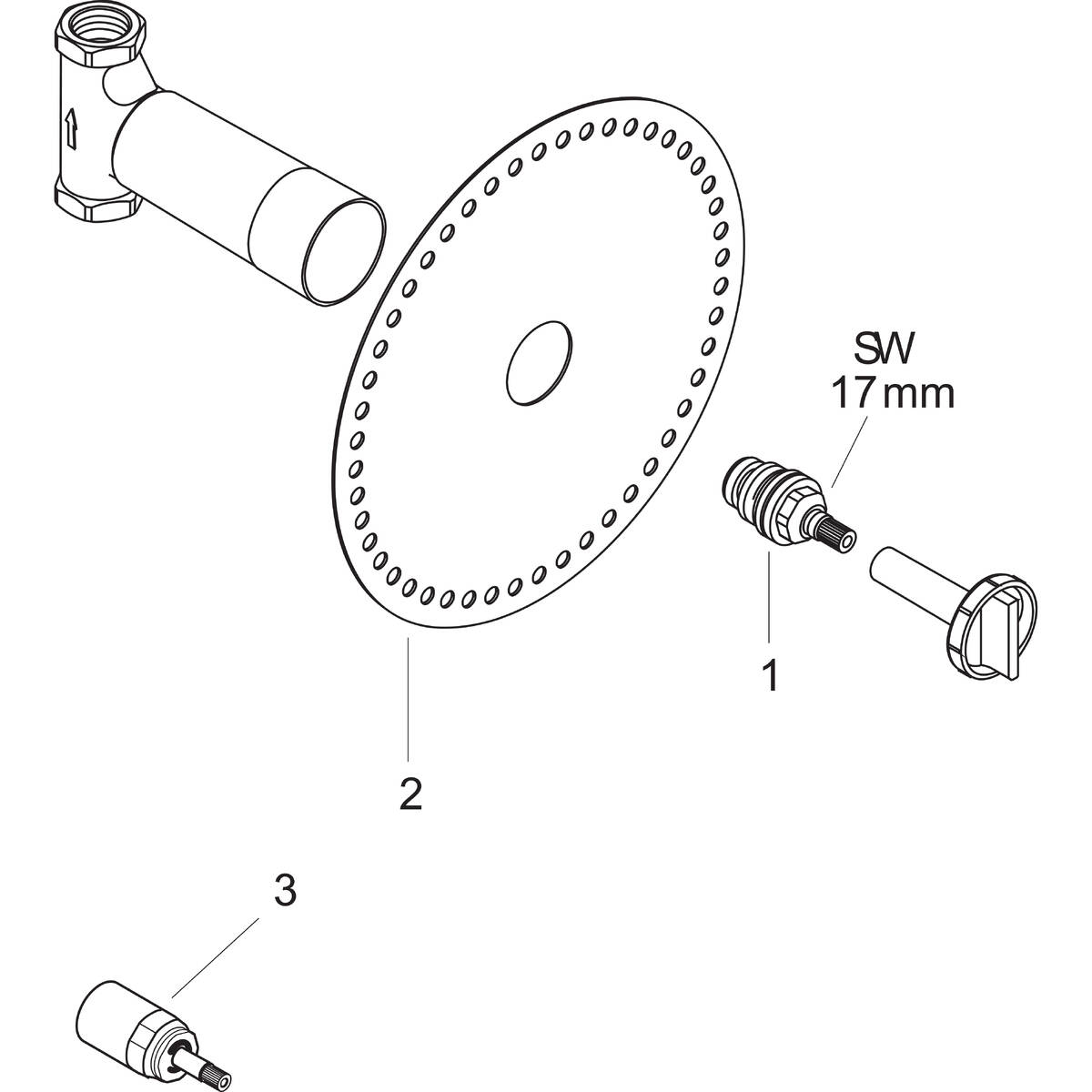 hansgrohe Shutoff valves Basic set 40 l/min for shutoff valve for