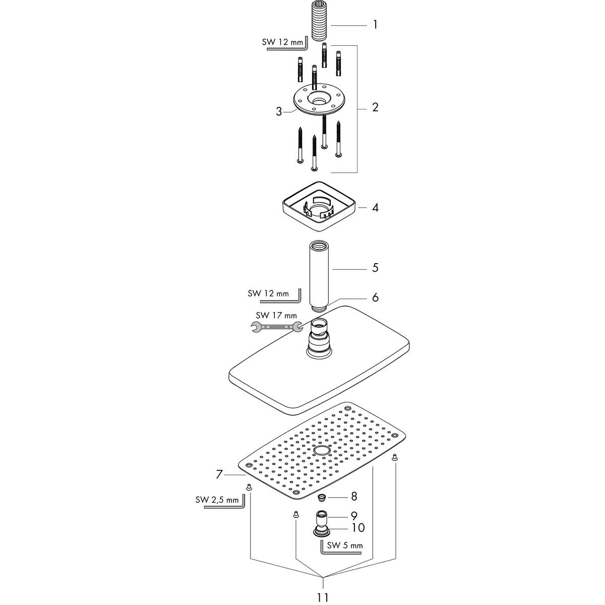 hansgrohe Overhead showers Raindance E, 1 spray mode, Item No