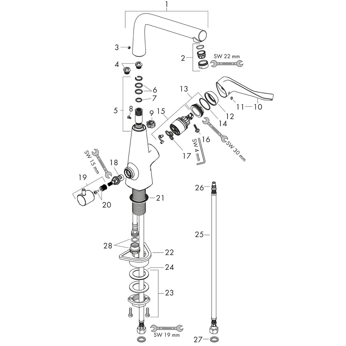 hansgrohe Küchenmischer: Metris M71, Einhebel-Küchenmischer ...