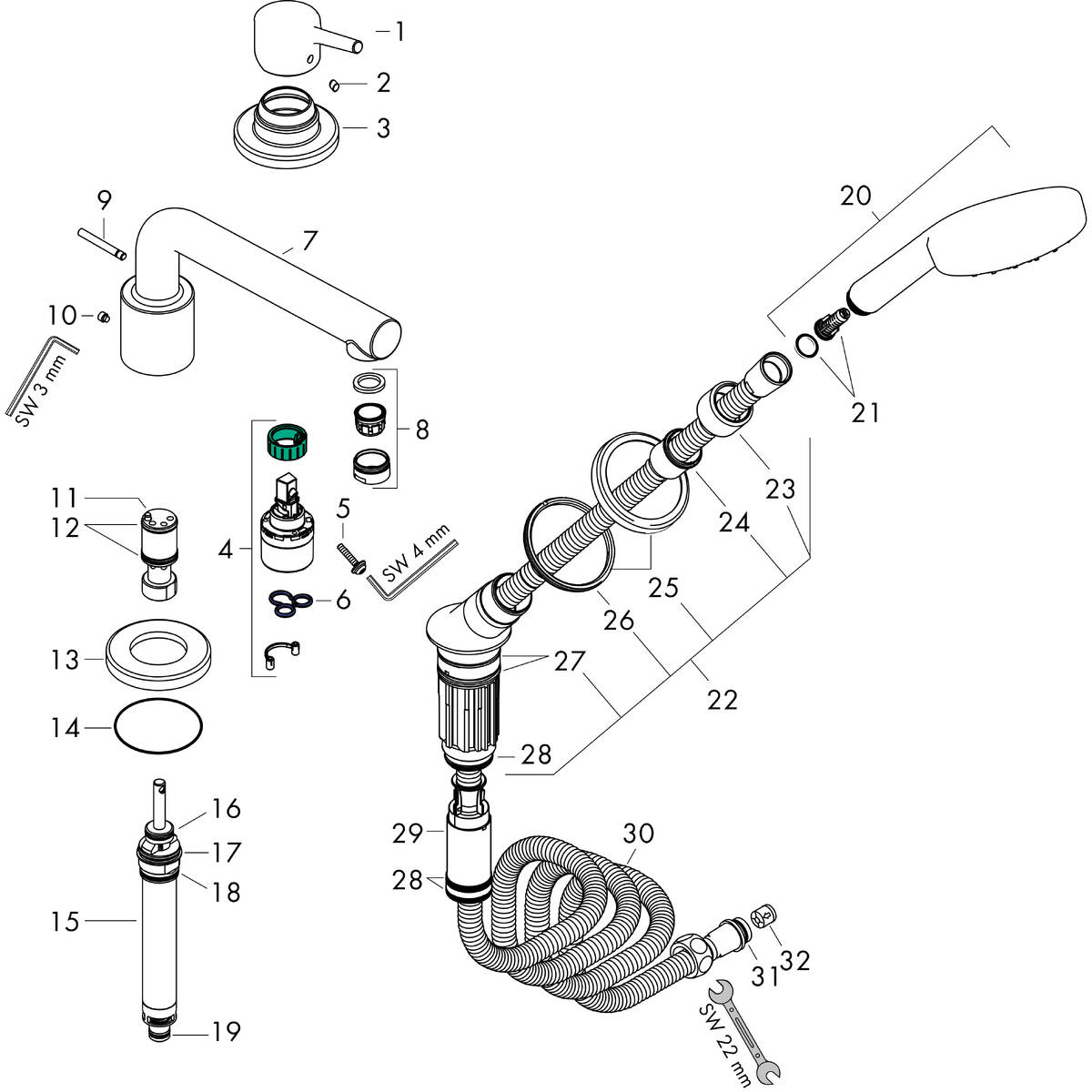 Spare parts for products 72416000