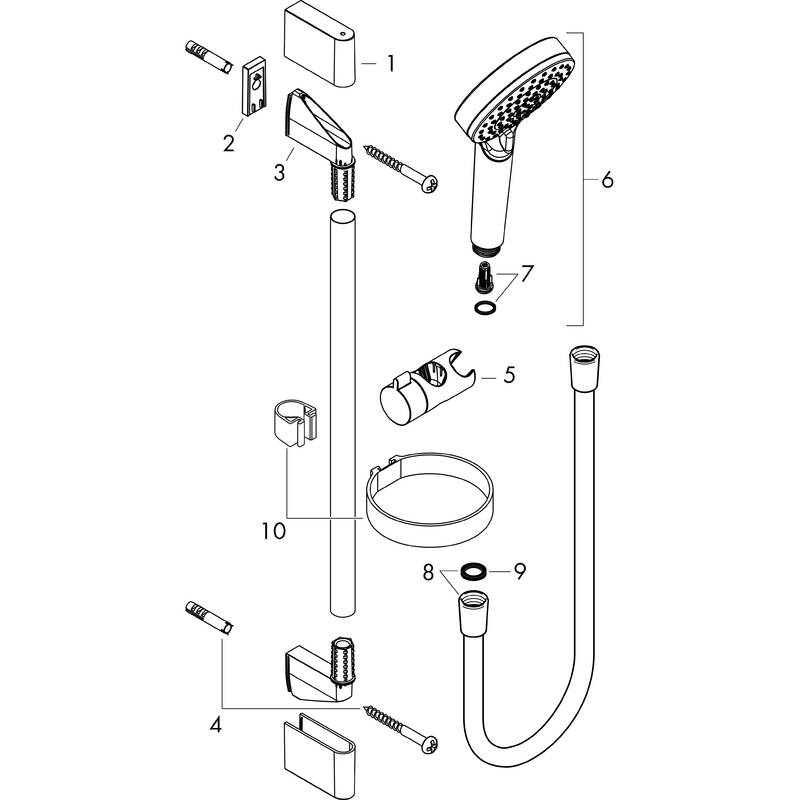 HANSGROHE - Ensemble barre de douche 65cm Crometta Vario 2 jets avec  porte-savon 26553400