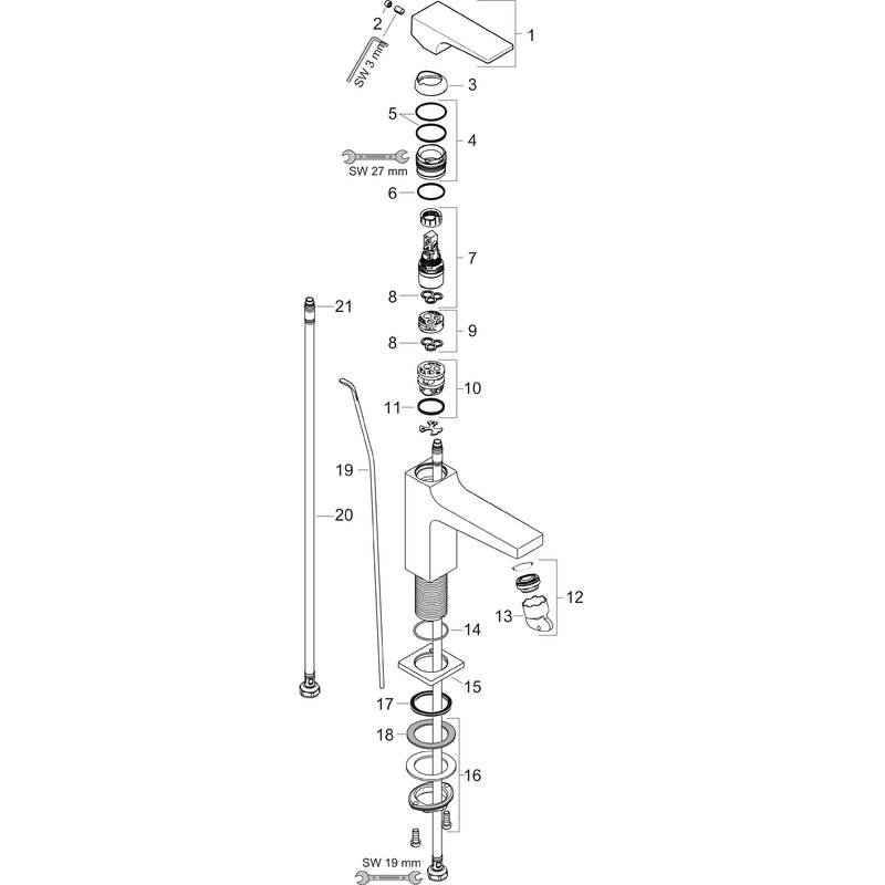 Hansgrohe Metropol Robinet lavabo 110 avec bonde tirette chrome - 32506000  