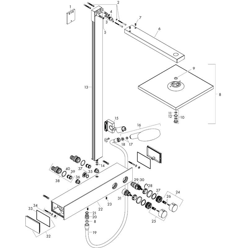hansgrohe Colonnes de douche Raindance E, 1 type de jet, N° article 27364000 hansgrohe FR