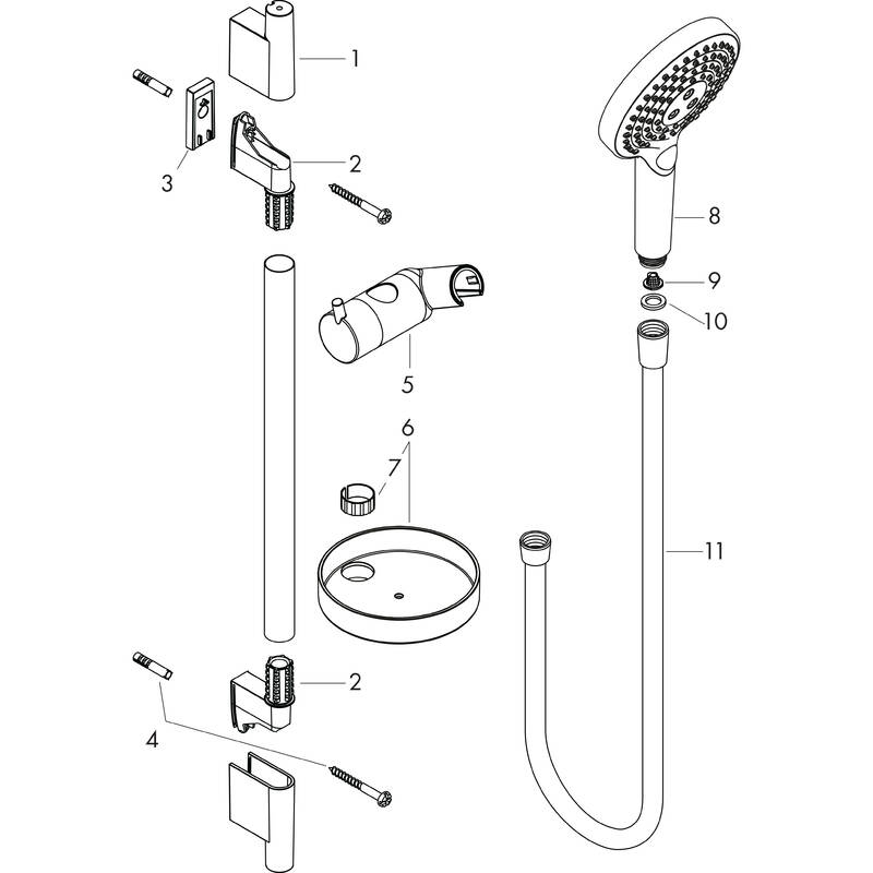 hansgrohe Sets de barras de pared: Raindance Select S, Set de ducha 120  3jet PowderRain con barra de ducha 90 cm, ref. 27667000