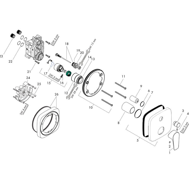 Talis E Bath mixers: Chrome, Item No. 71745003