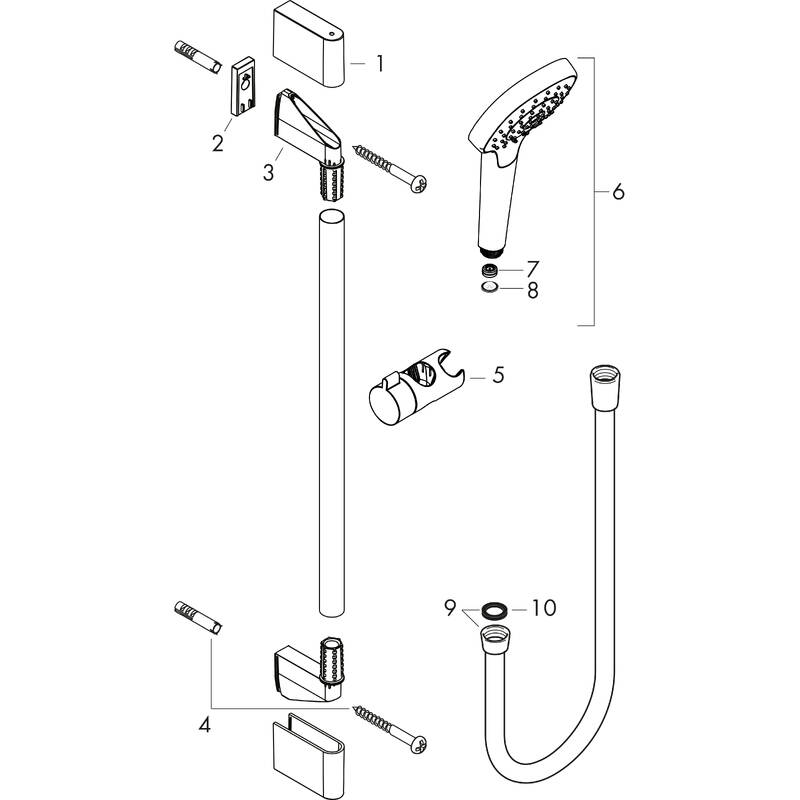 hansgrohe Wallbar sets: Croma Select S, Shower set 1jet EcoSmart 9 l ...