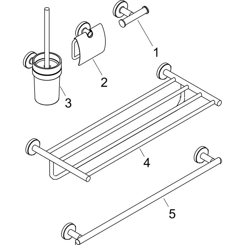 hansgrohe Accesorios: Logis Universal, Set de accesorios de baño 5 en 1