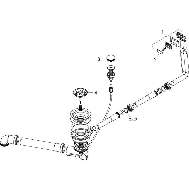 hansgrohe Sistema de desagüe para fregadero: D17-10 Vaciador con