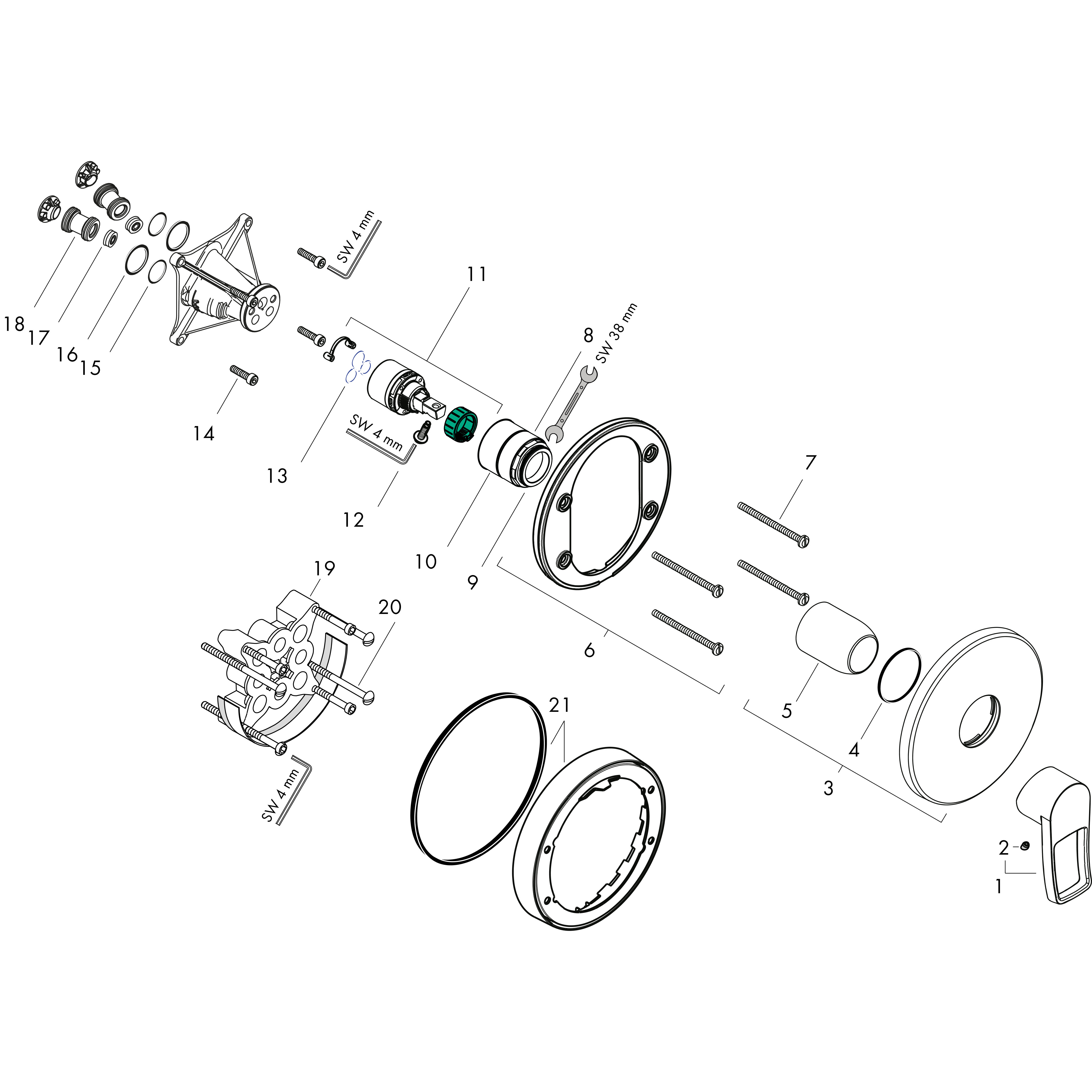 Picta Shower mixers: 1 function, Chrome, Item No. 13048000 | Hansgrohe ...