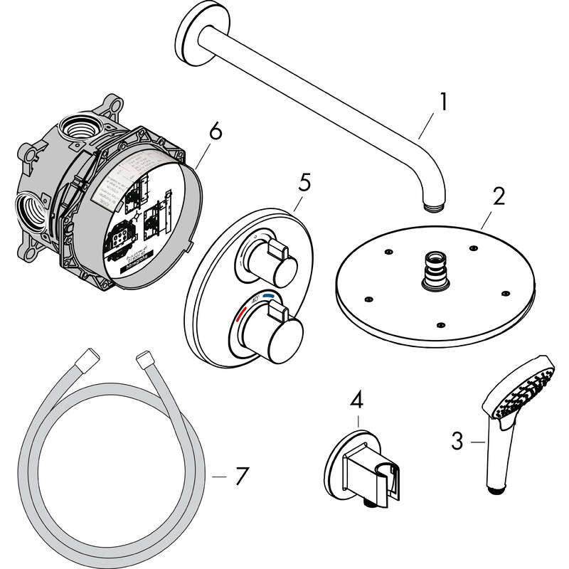  hansgrohe 27954000 Croma 280 1-jet con sistema de ducha cromado  Ecostat S : Herramientas y Mejoras del Hogar