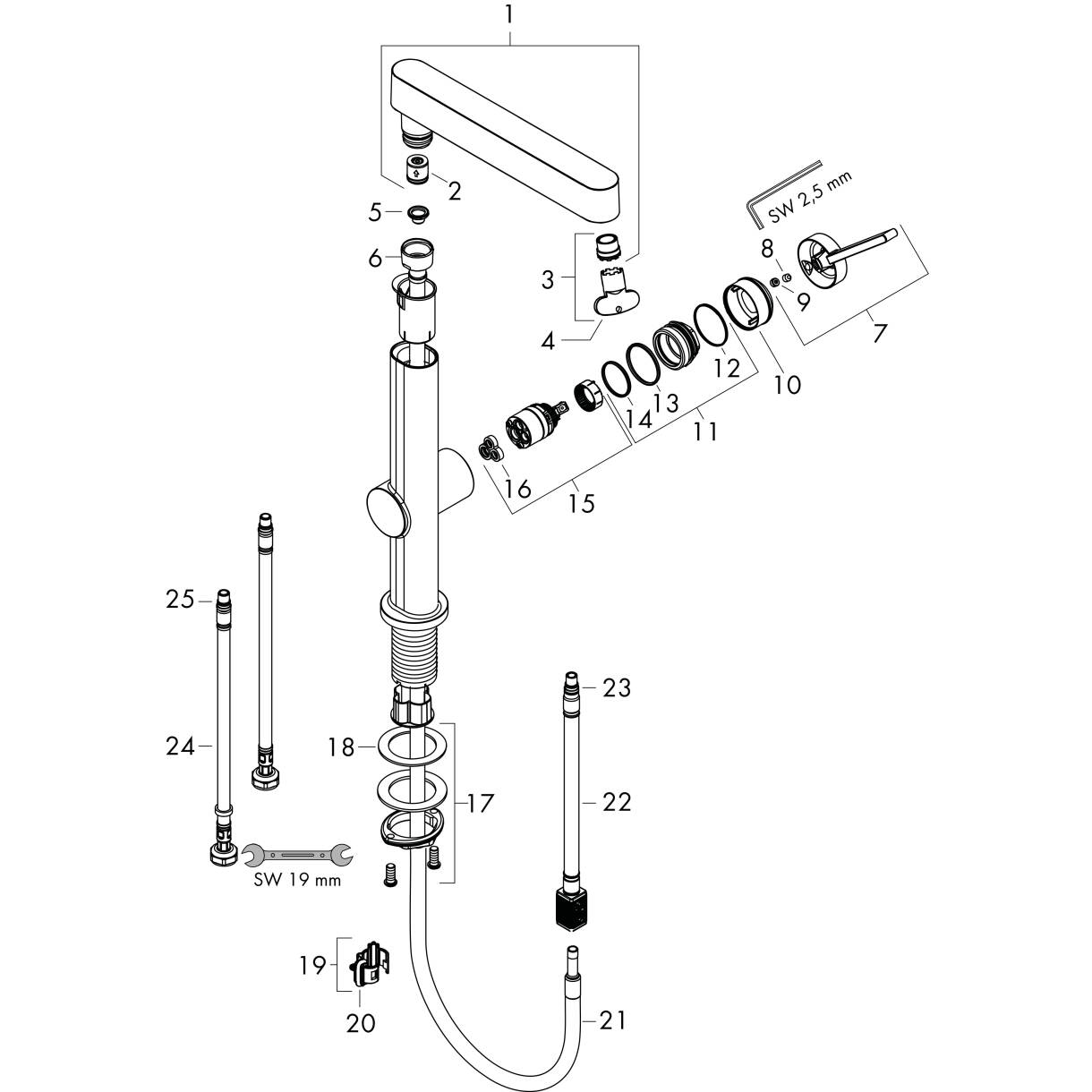 hansgrohe Washbasin mixers: Finoris, Single lever basin mixer 230 with ...