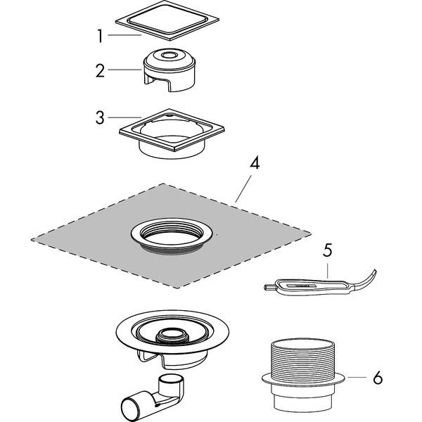 hansgrohe Caniveaux de douche RainDrain Spot, Siphon de douche 150/150