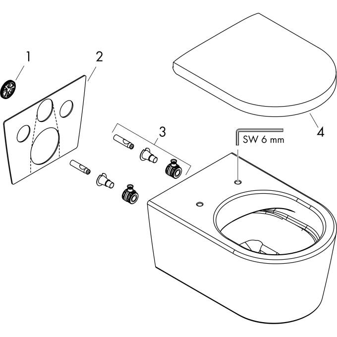 hansgrohe Toilet combinations: EluPura S, Wall hung WC Set 540 AquaFall ...