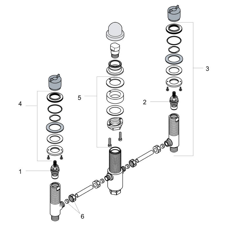 hansgrohe Rough 3-/4- hole bath mixers: Rough, 3-Hole Roman Tub Set ...