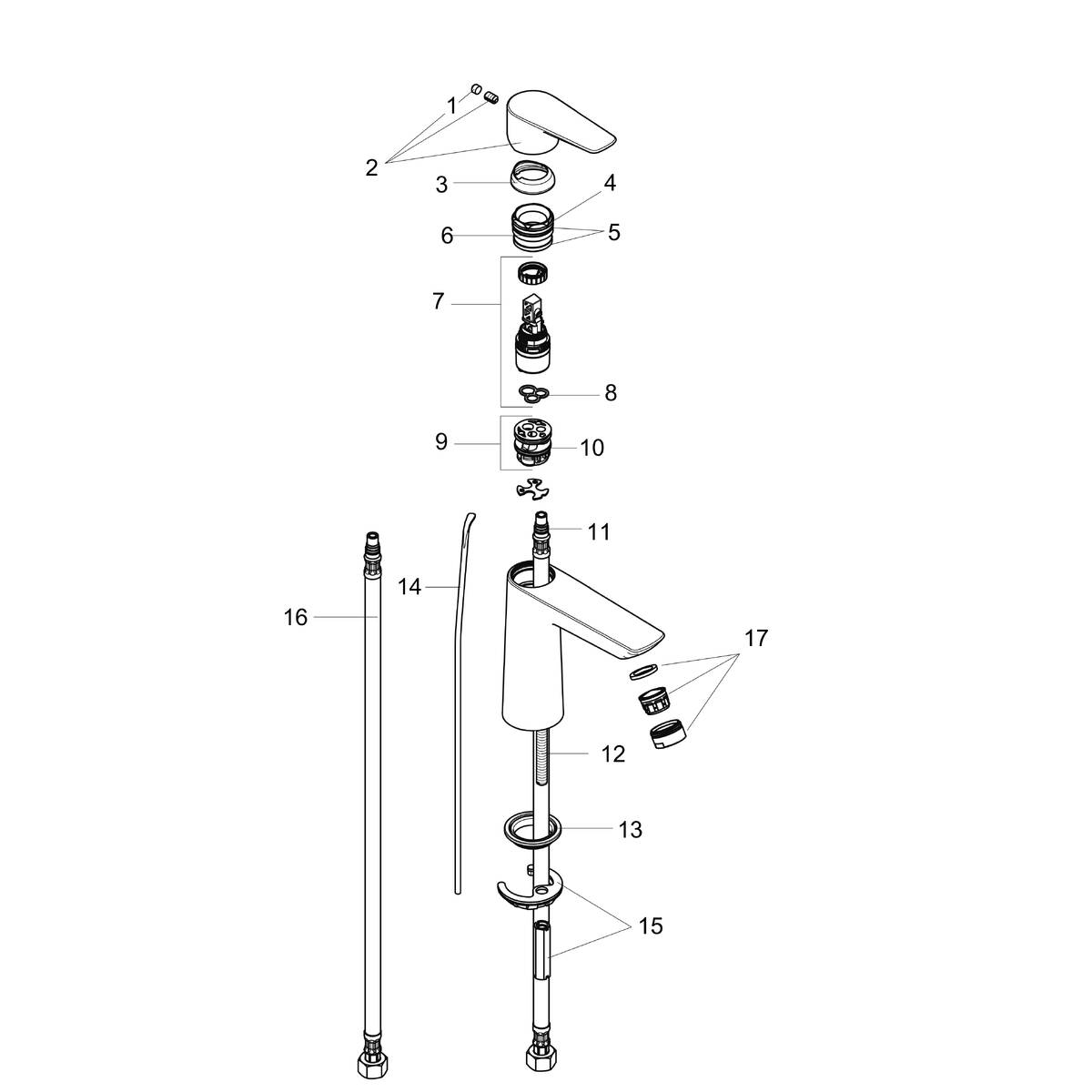 hansgrohe Sink mixers: Talis E, Single-Hole Faucet 80 with Pop-Up Drain