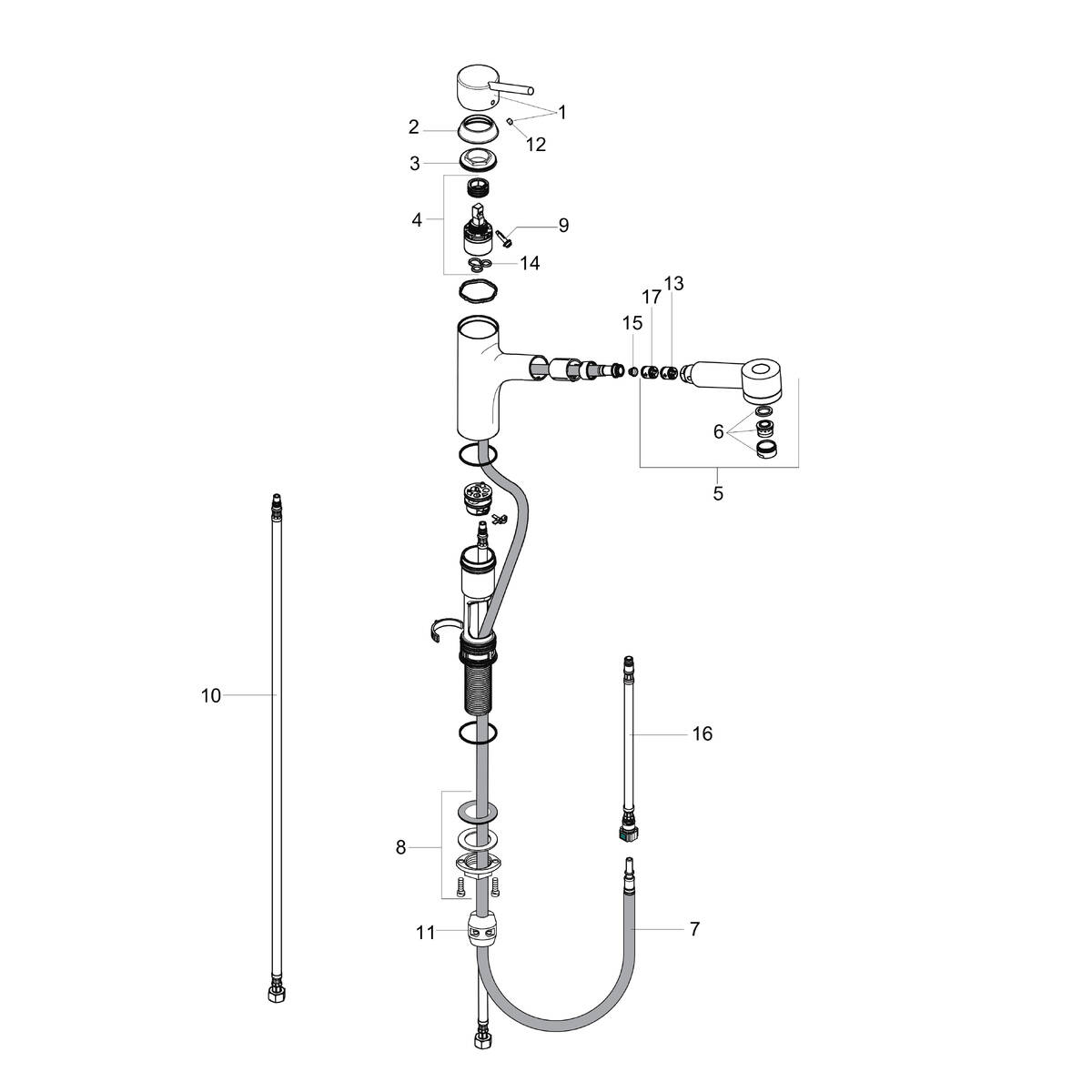 hansgrohe Kitchen faucets: Talis S, Kitchen Faucet, 2-Spray Pull-Out, 1 ...
