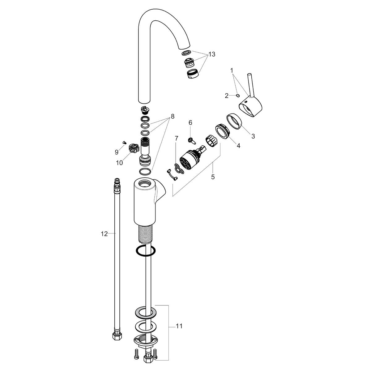 hansgrohe Kitchen sink mixers: Talis S, Bar Faucet, 1.5 GPM, Art. no