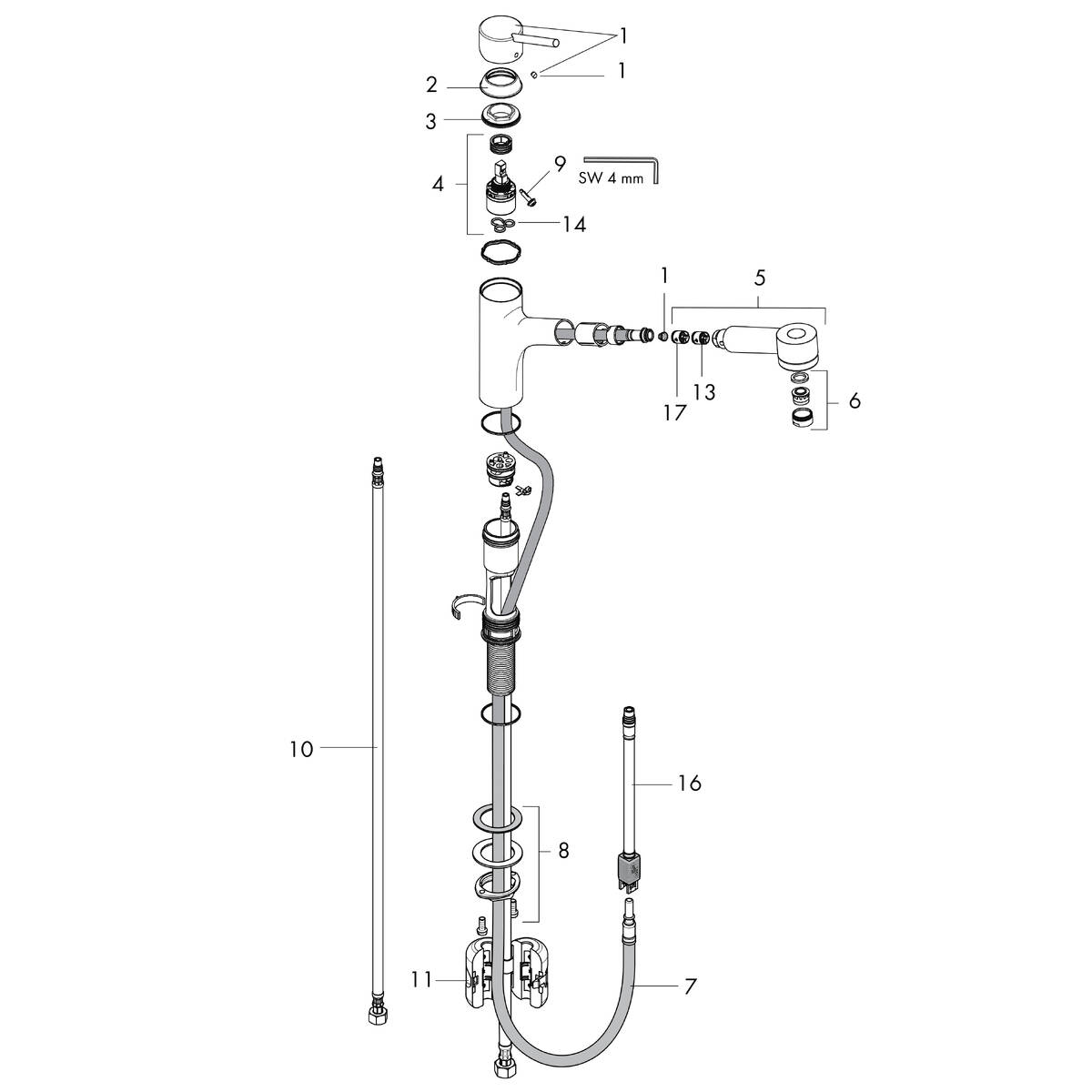 hansgrohe Kitchen faucets Talis S, Kitchen Faucet, 2Spray PullOut, 1
