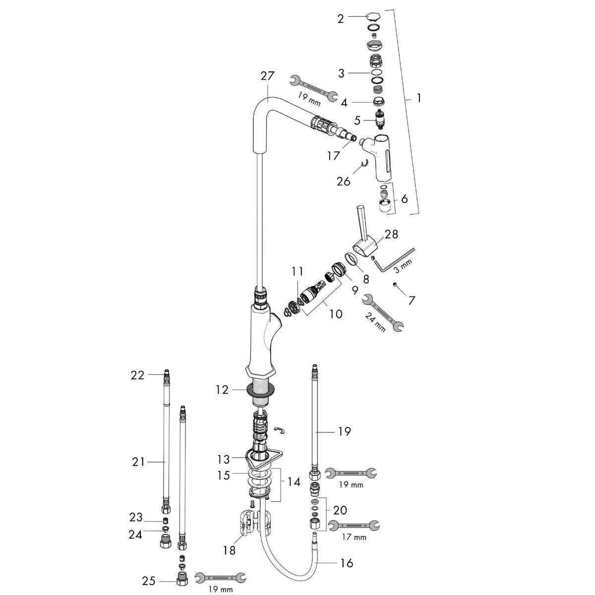 Hansgrohe Kitchen Faucet Parts Diagram | Dandk Organizer