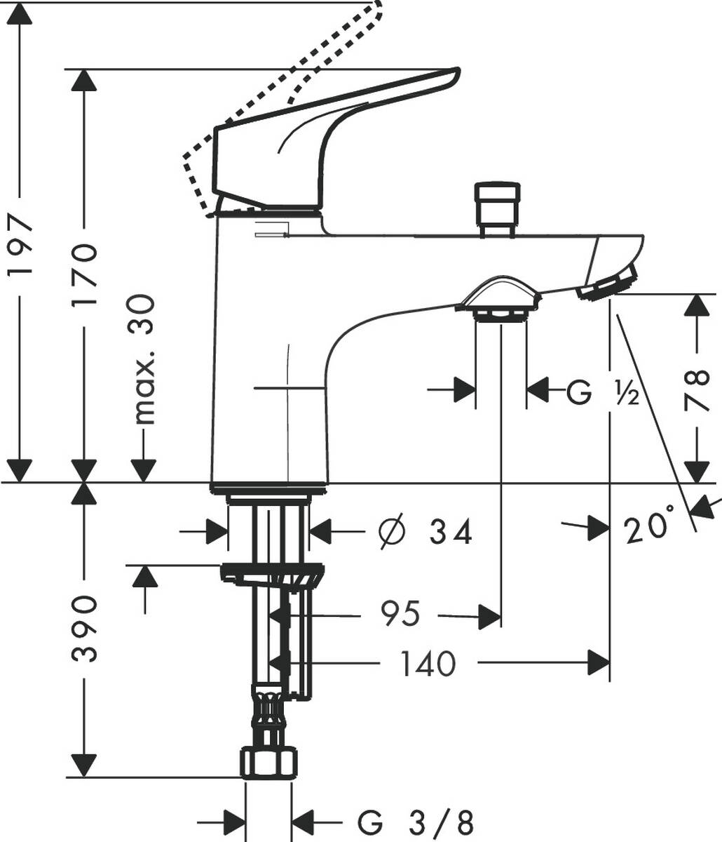 Focus Mitigeurs bain/douche 2 sorties = 2 fonctions, chromé, N