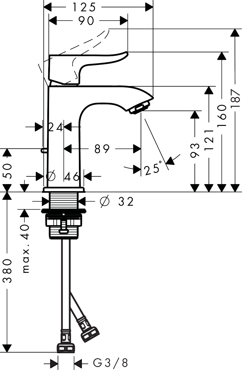 hansgrohe Washbasin mixers: Metris, Single lever basin mixer 100