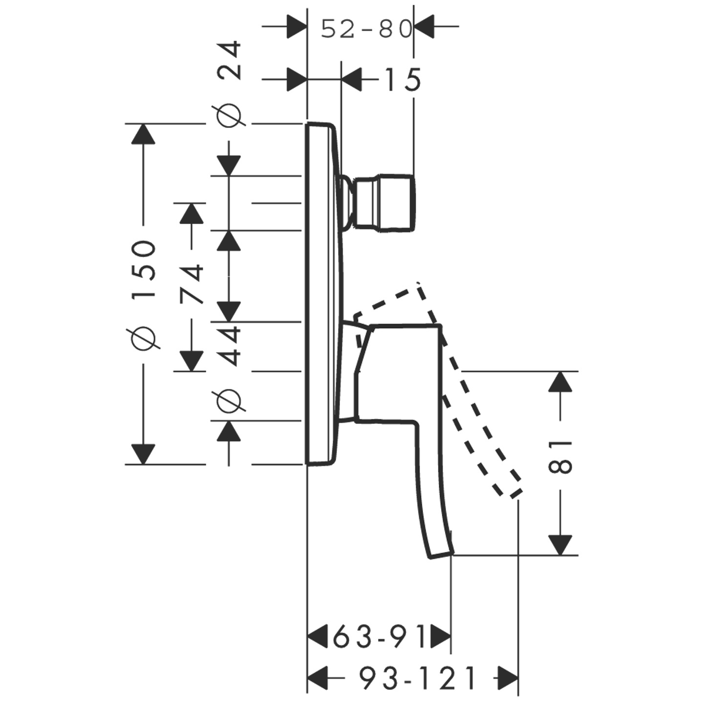 Picta Bath mixers: 2 functions, Chrome, Item No. 13046000 | Hansgrohe ...