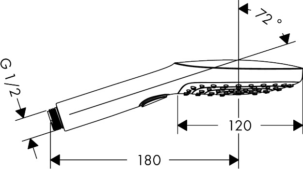 hansgrohe-65cm亞光黑升降桿組-Raindance Select E 120