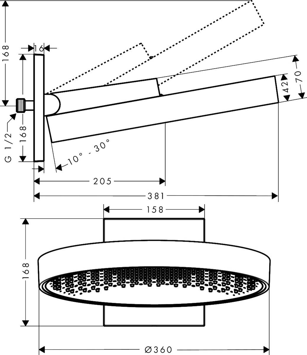 hansgrohe Overhead showers: Rainfinity, 1 spray mode, Item No. 26230000 ...