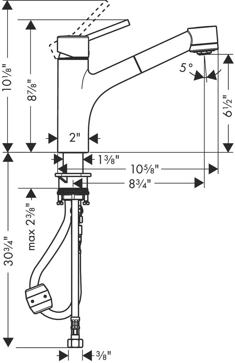 hansgrohe Kitchen faucets Talis S, Kitchen Faucet, 2Spray PullOut, 1