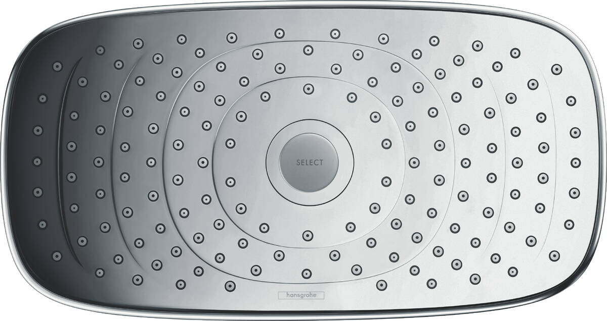 Close-up: Overhead shower 300 2jet with ceiling connector 2