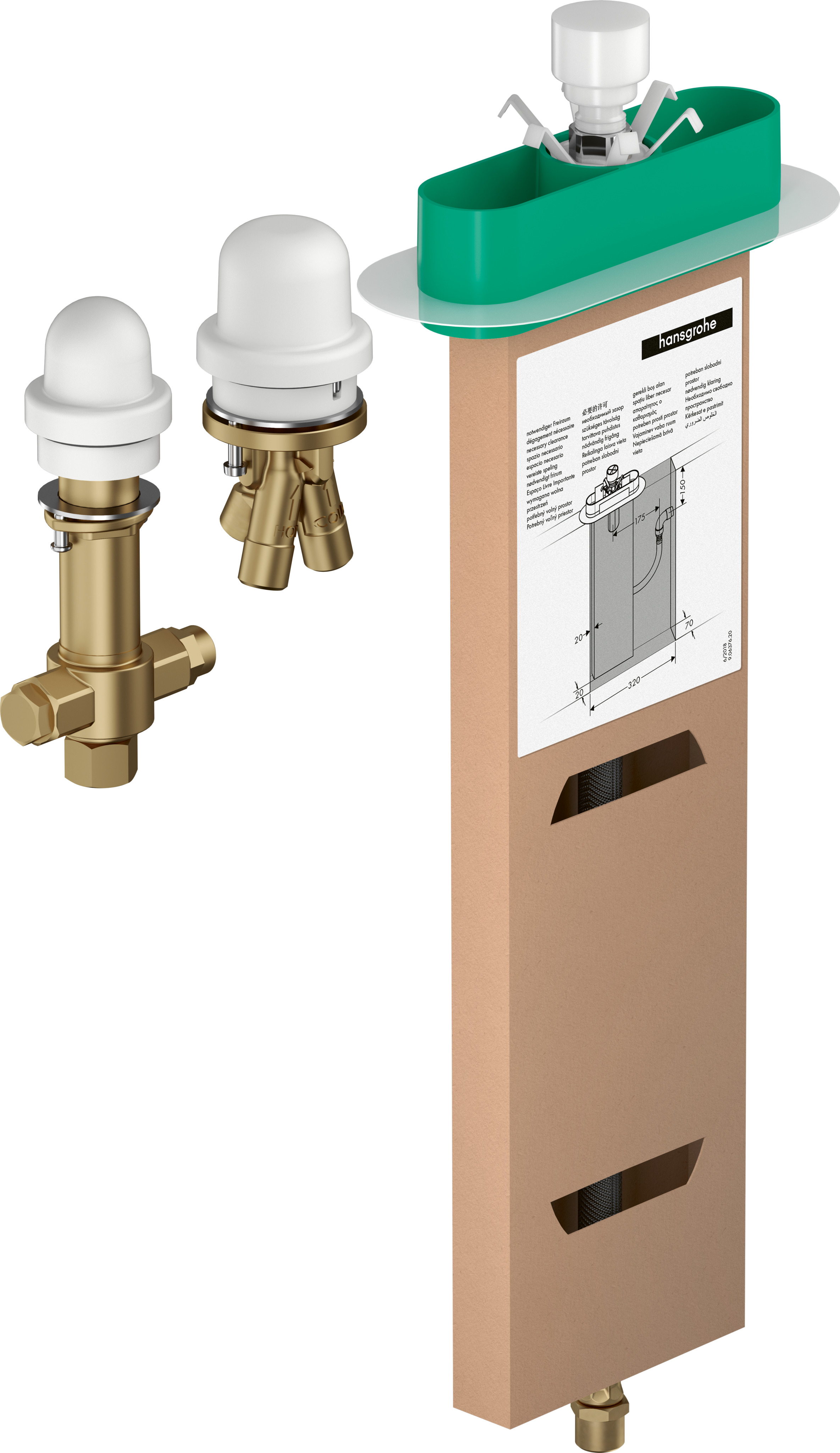 Tecturis S Bath mixers: 2 outlets, Chrome, Item No. 73447000