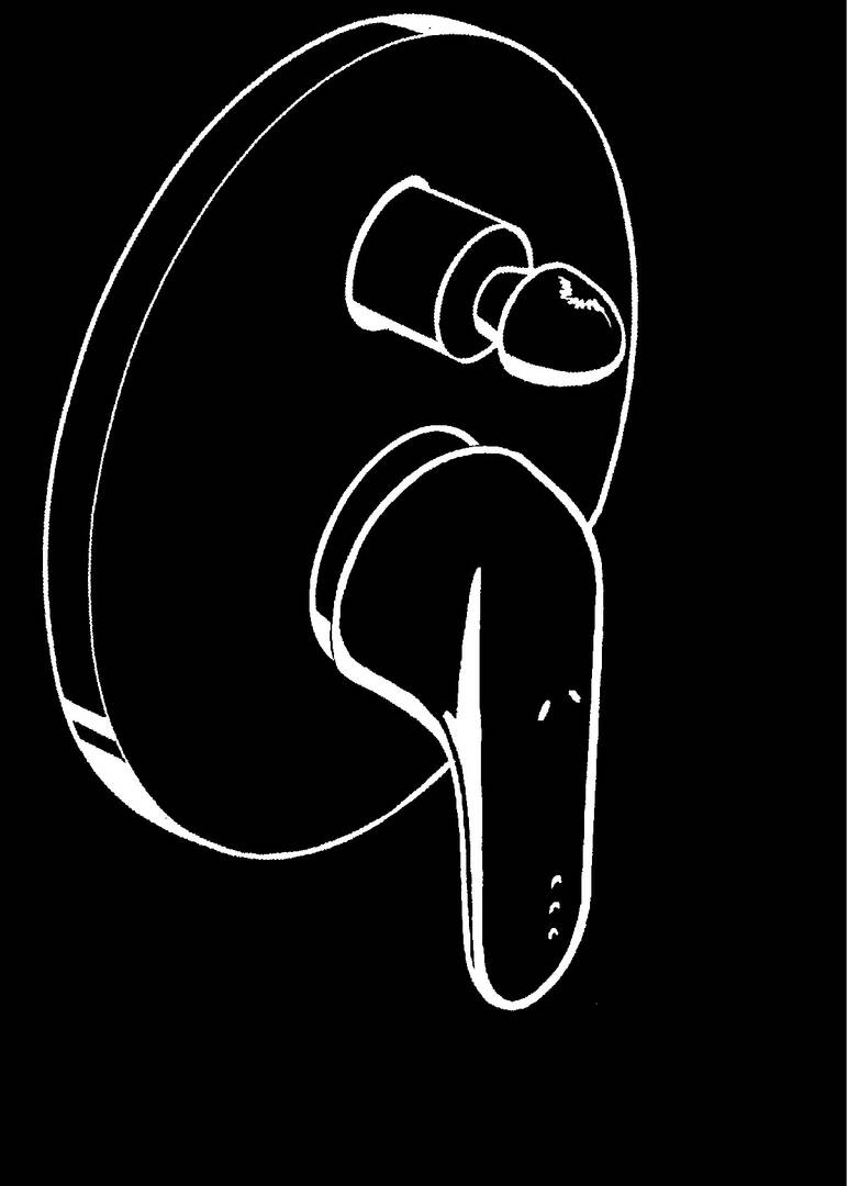 Afbouwdeel ééngreeps inbouw badmengkraan met zekerheidscombinatie