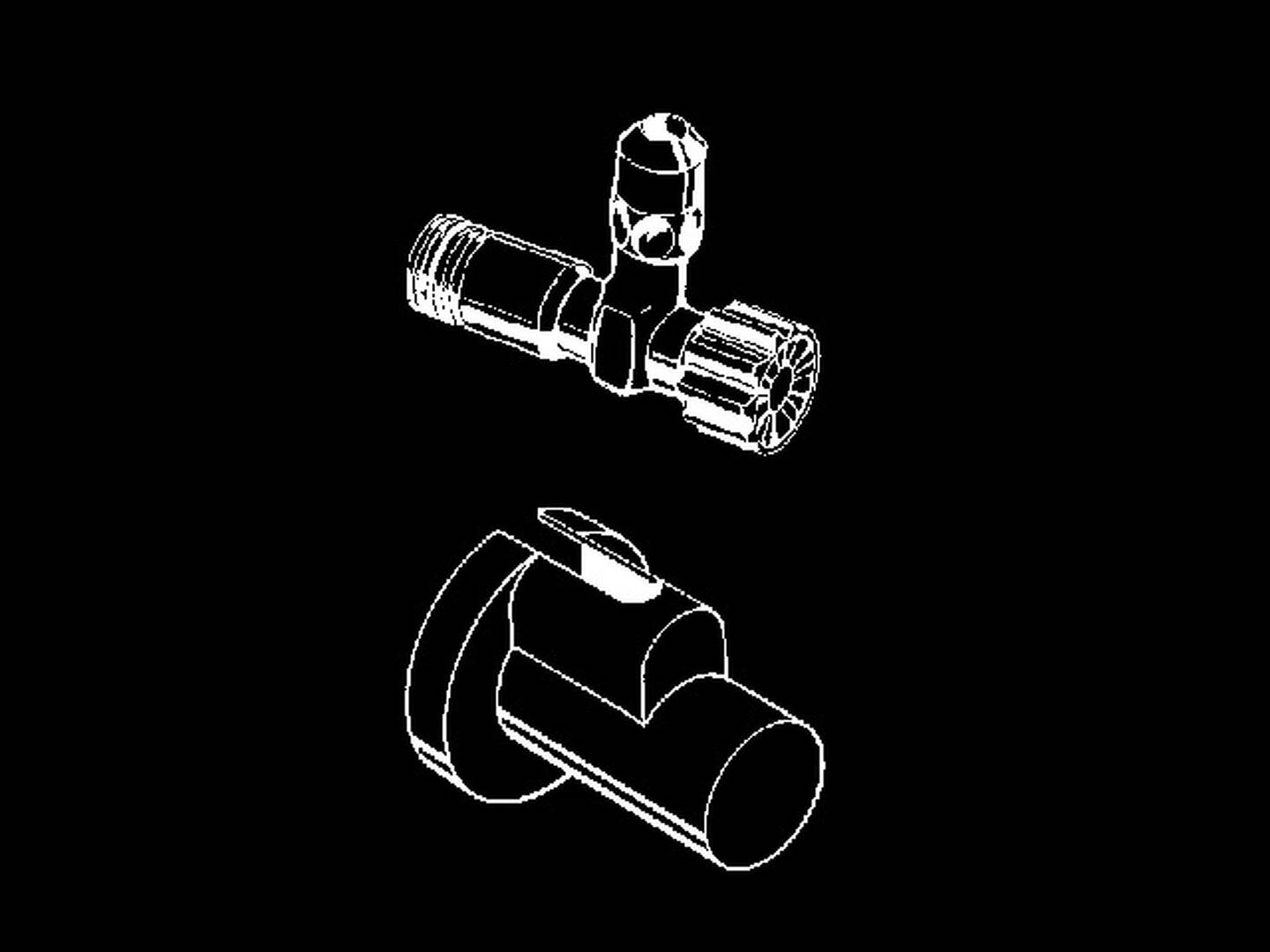 Angle valve with cover ⅜"