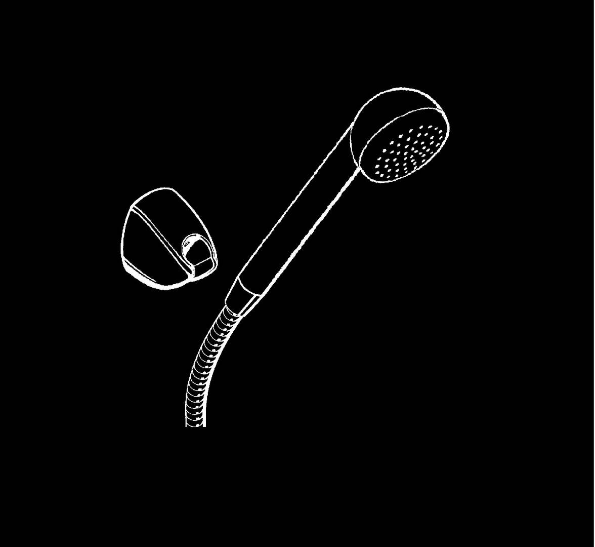 Shower holder set Porter'C with shower hose