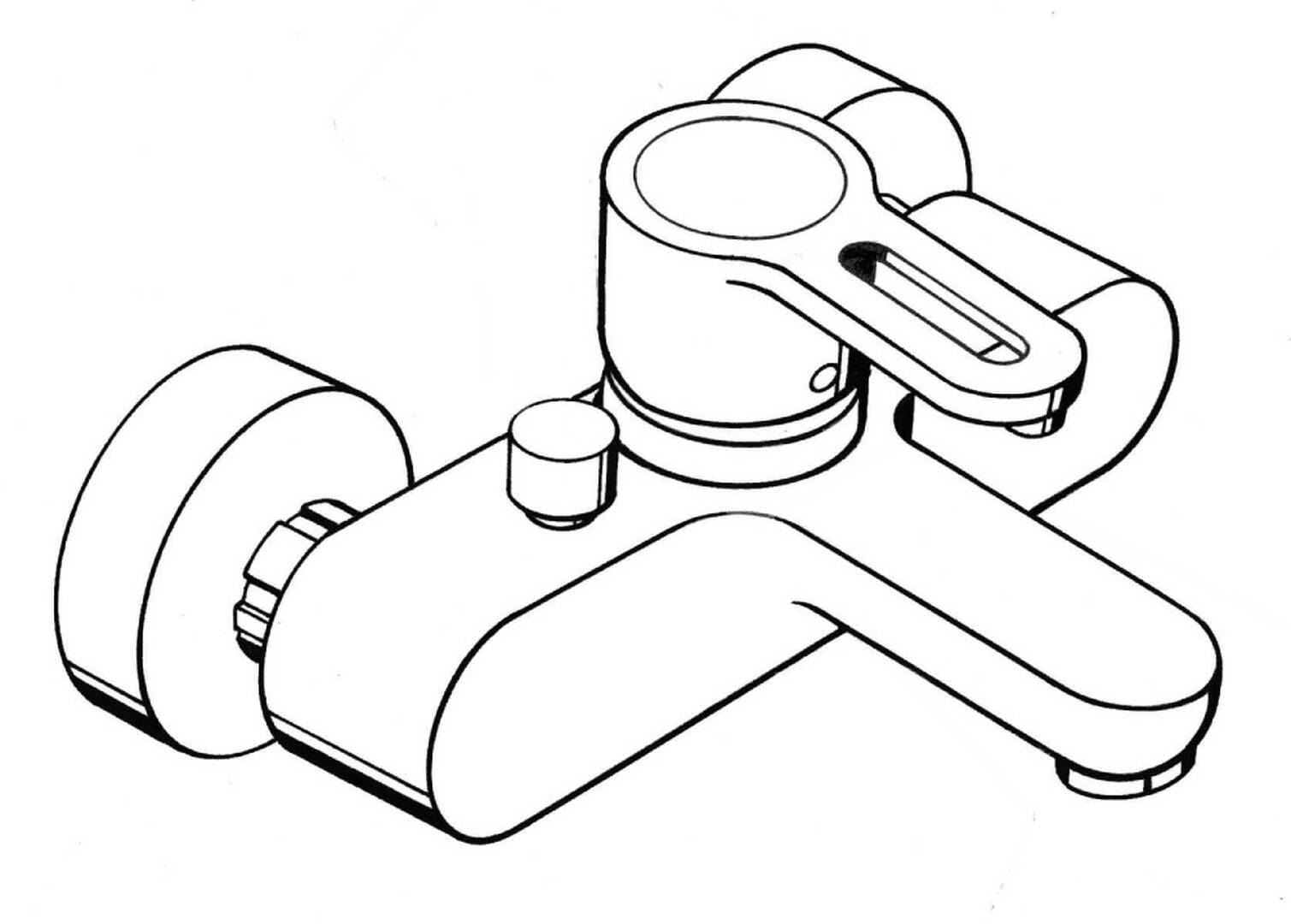 Single lever bath mixer for exposed installation