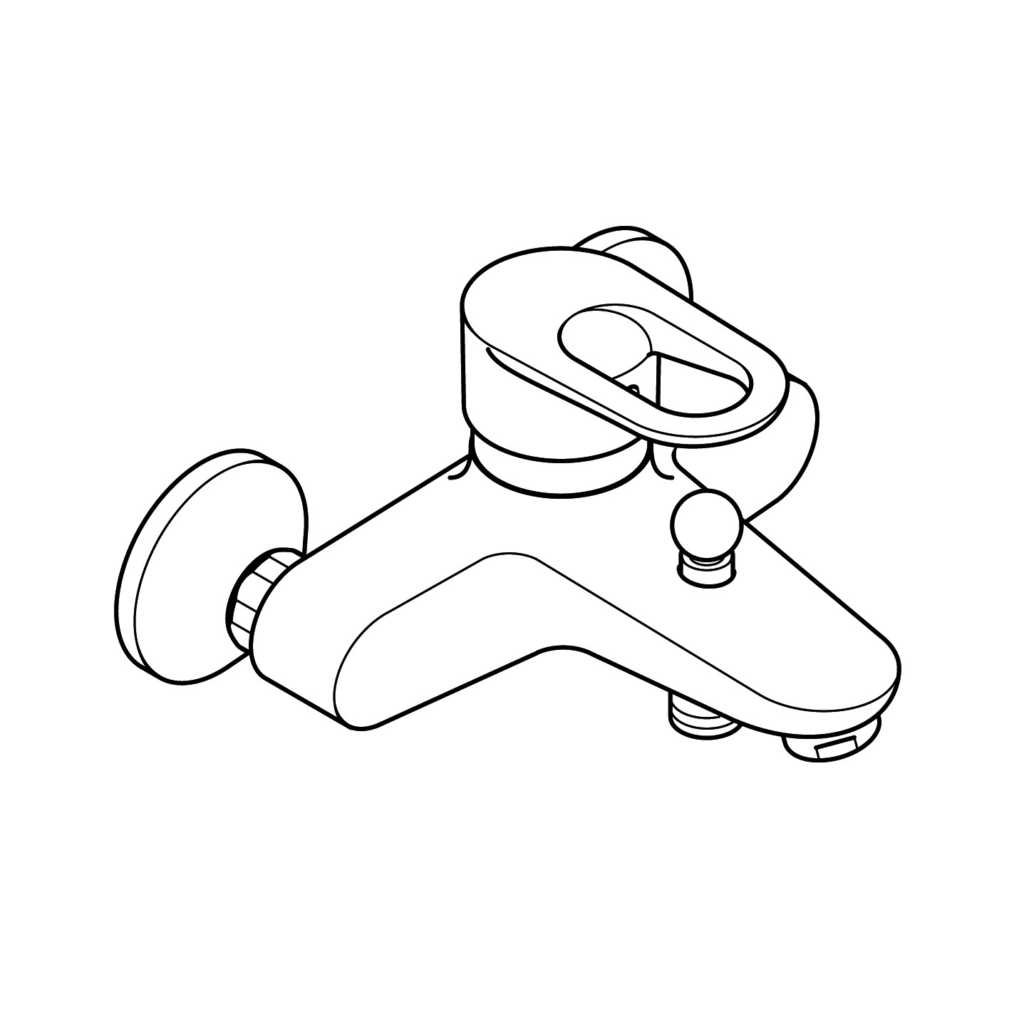 Single Lever Bath Mixer DN15 for exposed fitting