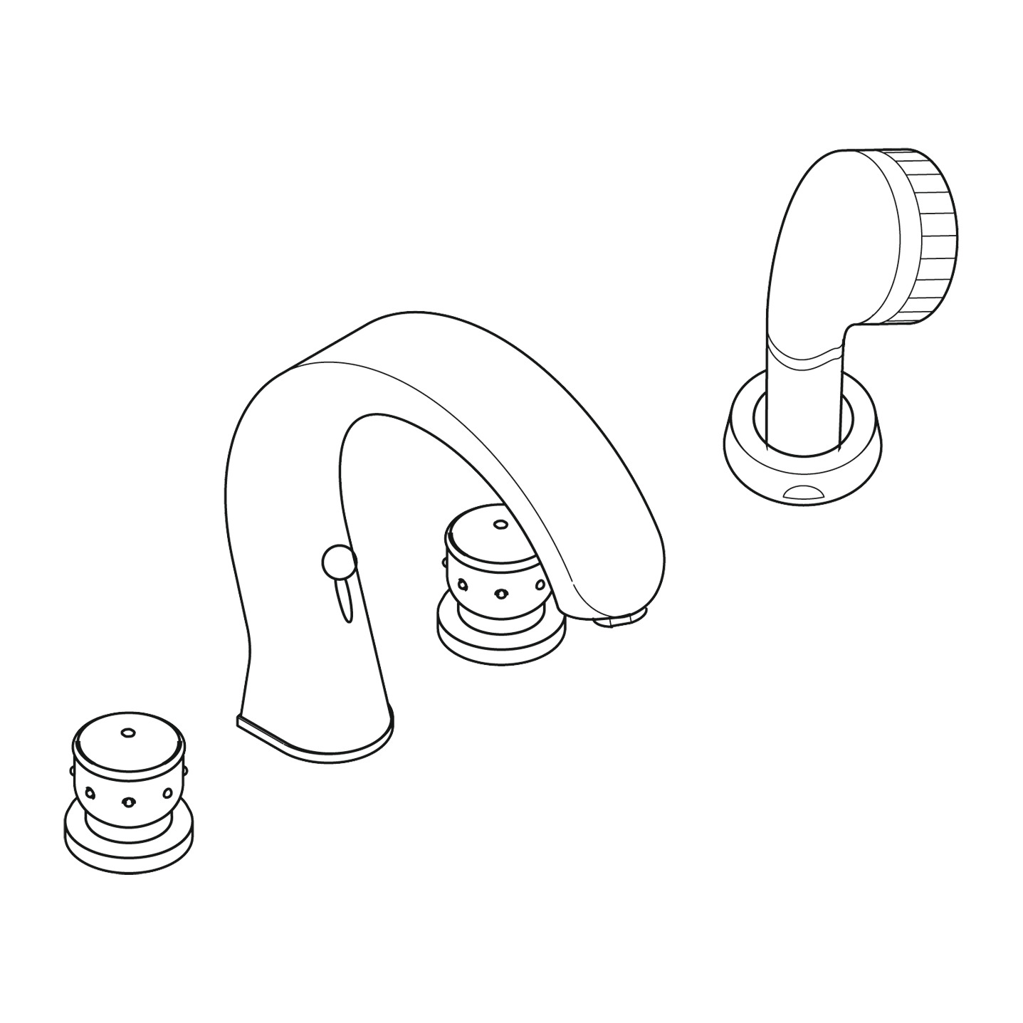 Afbouwdeel 4-gats badrandmengkraan