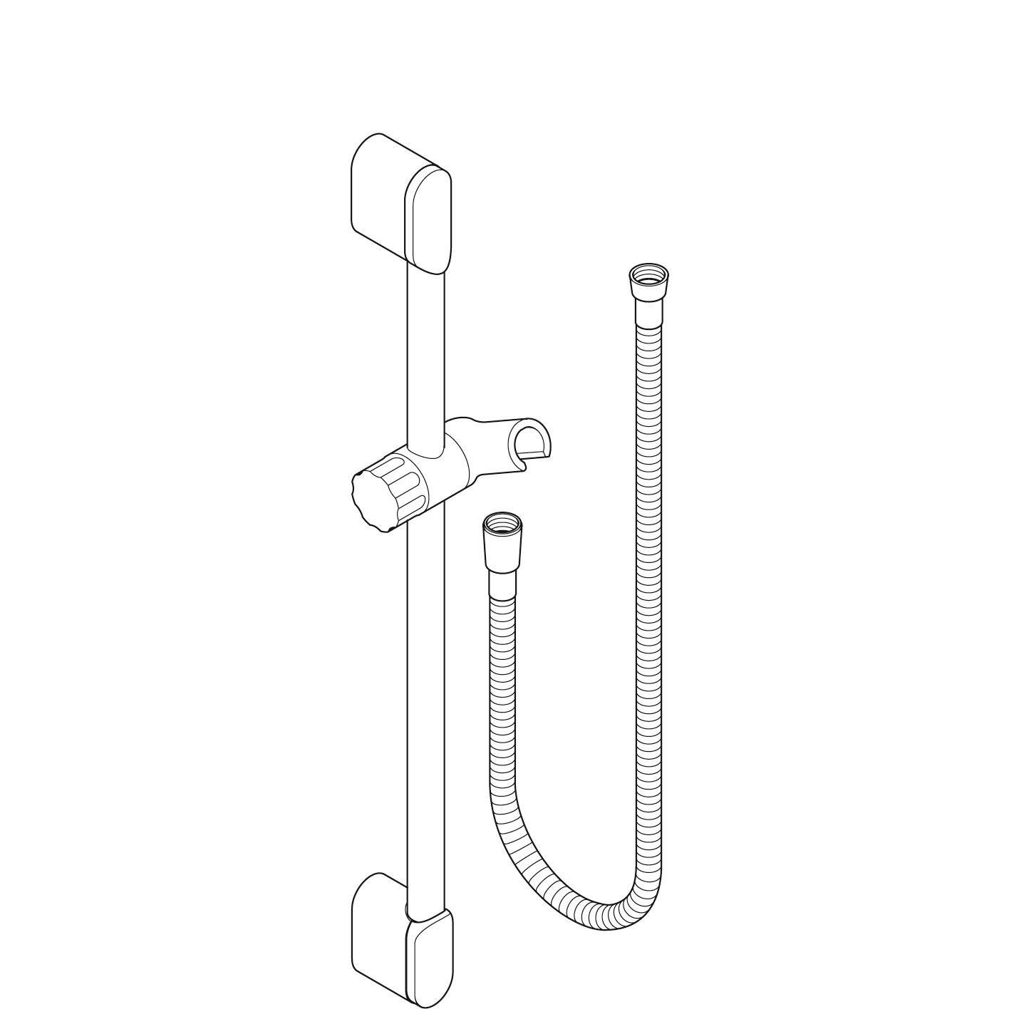 Wall bar 90 cm with shower hose