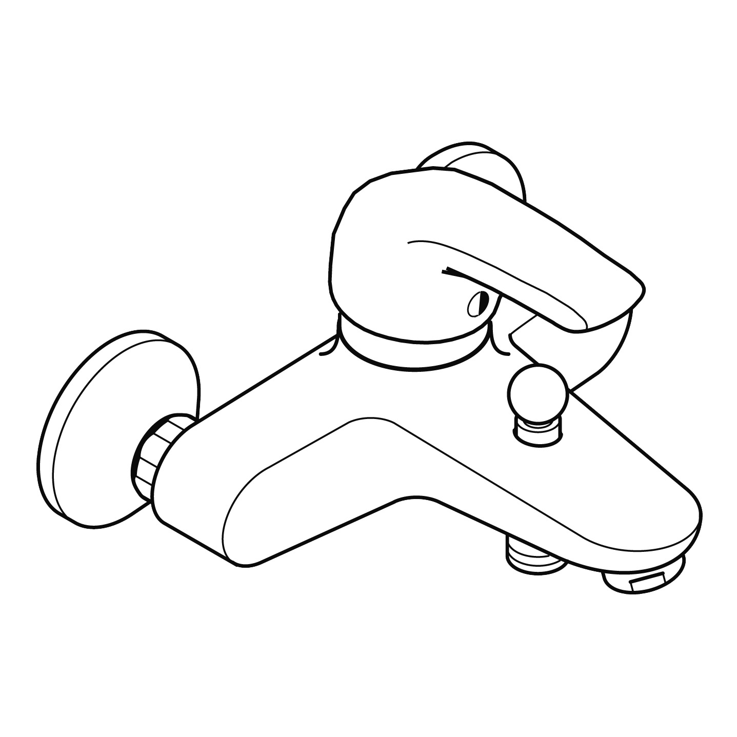 Single Lever Bath Mixer DN15 for exposed fitting