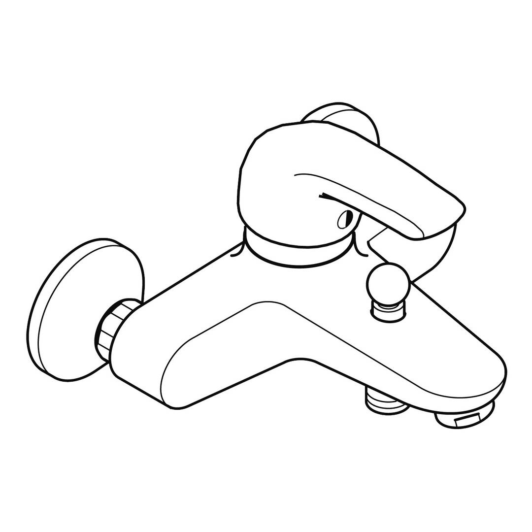 Single Lever Bath Mixer DN15 for exposed fitting
