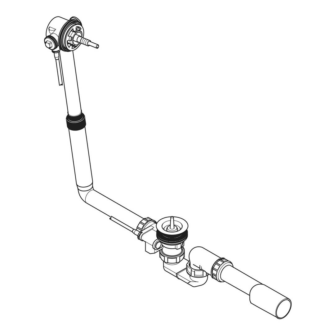 Wanneneinlauf mit Ab- und Überlaufgarnitur DN20