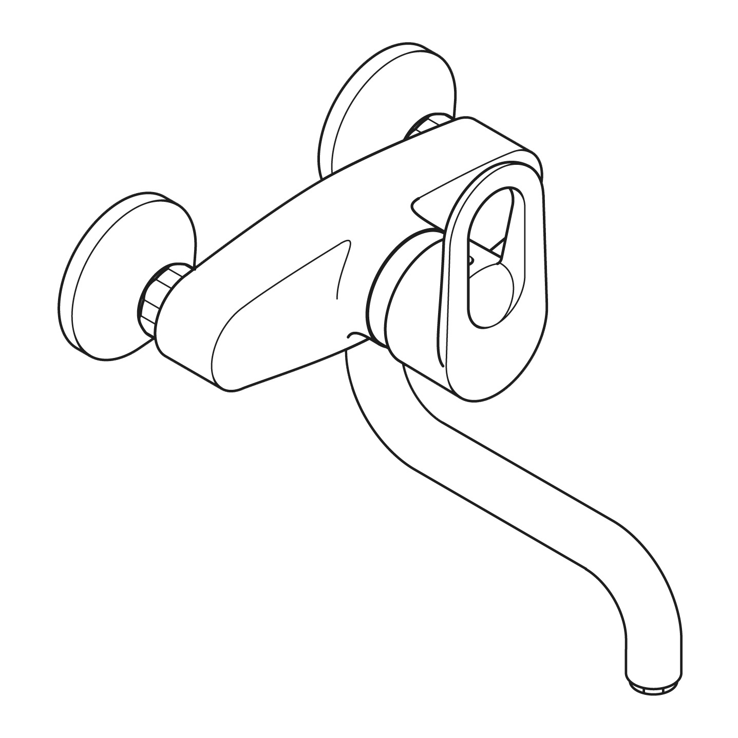 Single Lever Kitchen Mixer DN15 for wall-mounting