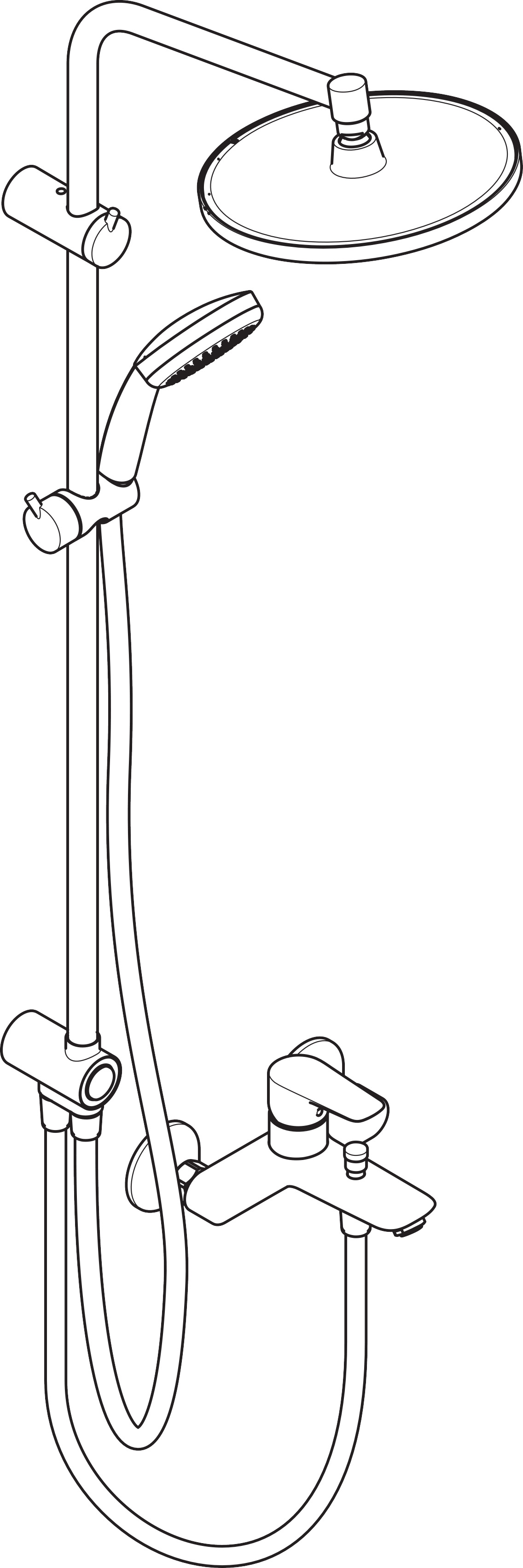 Showerpipe 240 1jet Reno with bath mixer