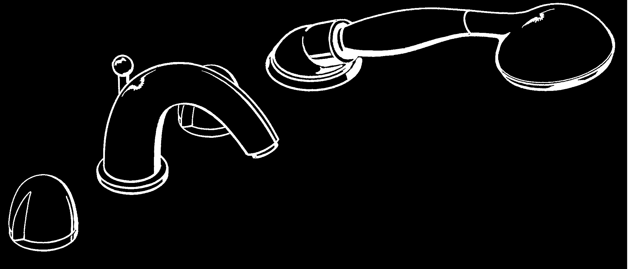 Afbouwdeel 4-gats badrandmengkraan