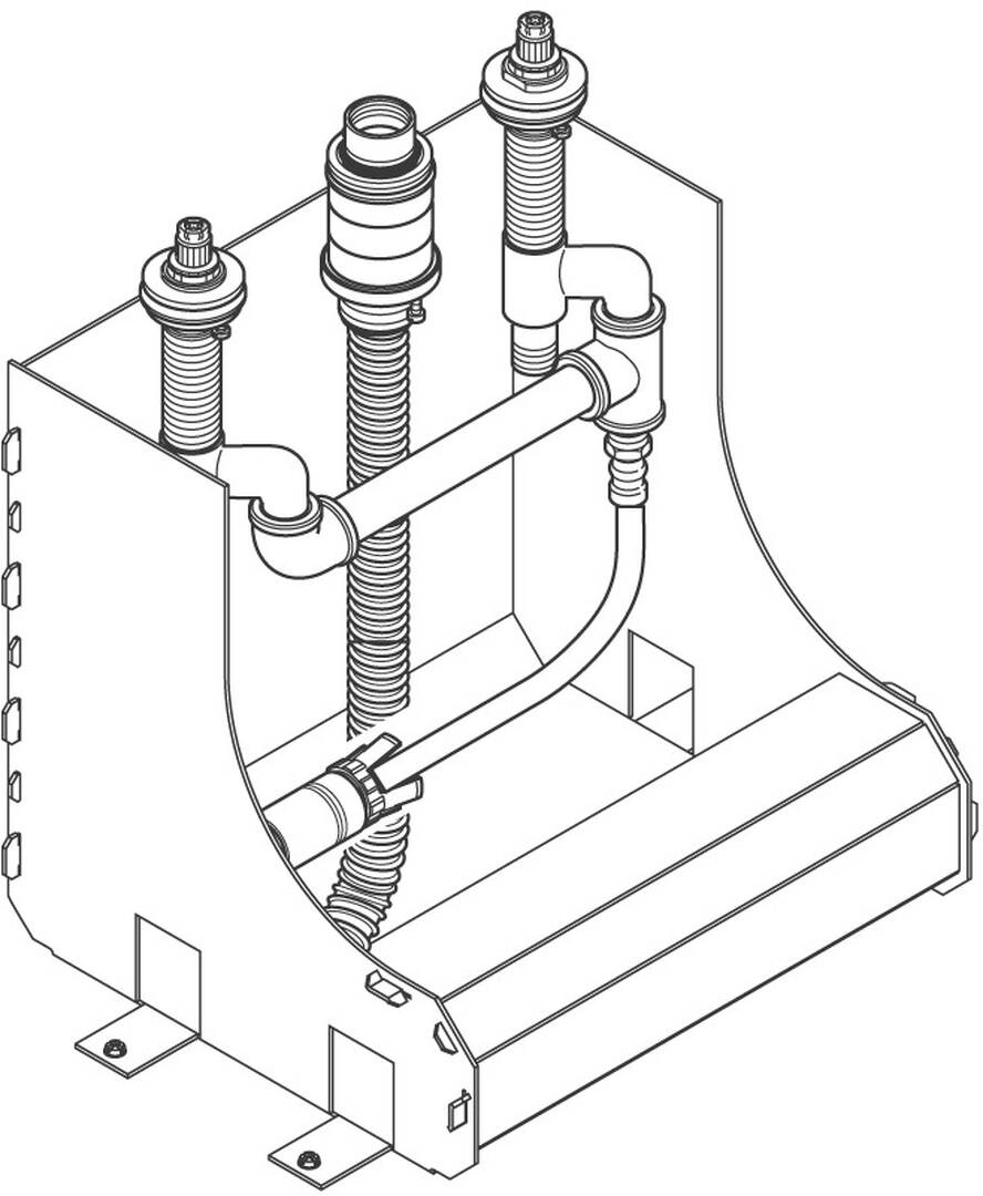 Basic set for 3-Hole Rim-Mounted Bath Mixer DN15