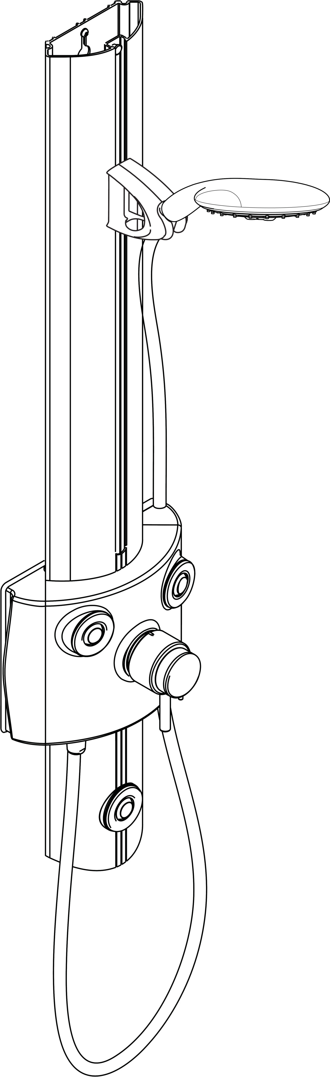 HG Shower panel Pharo Lago with hand